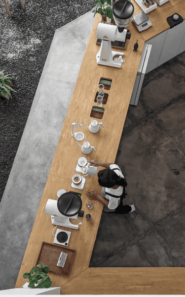 Barista preparing a coffee